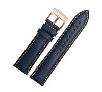 VDFNGFD 22-mm-Uhrenarmband, kompatibel mit FOSSIL FS4835/FS5237/ME3052/FTW1114, Rindsleder, 20-mm-Armband, wasserdicht, Ersatz for Herrenarmband(Blue rose buckle,22mm)