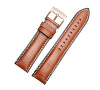 VDFNGFD 22-mm-Uhrenarmband, kompatibel mit FOSSIL FS4835/FS5237/ME3052/FTW1114, Rindsleder, 20-mm-Armband, wasserdicht, Ersatz for Herrenarmband(Brown white RK,22mm)