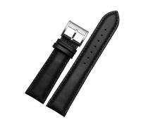 VDFNGFD 22-mm-Uhrenarmband, kompatibel mit FOSSIL FS4835/FS5237/ME3052/FTW1114, Rindsleder, 20-mm-Armband, wasserdicht, Ersatz for Herrenarmband(Black silver buckle,20mm)