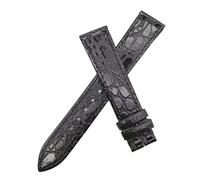 VDFNGFD Dünnes Modell-Lederarmband, 13 mm, 18, 20, schwarzbraun, weiches Alligatormuster, kompatibel mit der Longine Grande L4-Uhr(Black,18mm,Rosegold buckle)
