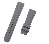 VDFNGFD Fluorkautschuk-FKM-Armband, kompatibel mit Armband Qucik Release 19/20/21/22 mm(Grey,20MM_GOLD BUCKLE)