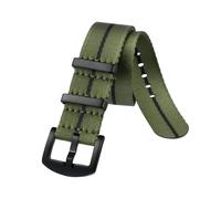 VDFNGFD Kompatibel mit Anbeer Nylon-Uhrenarmbändern (18 mm, 20, 22 mm), modische, verstellbare Uhrenarmbänder Edelstahlschließe, inklusive Werkzeug(B-Green line Black,22mm)