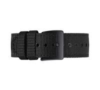 VDFNGFD Kompatibel mit BISONSTRAP Nylon-Uhrenarmband, 18 mm, 19, 20, 22, Schnellverschluss-Uhrenarmband, Ersatzarmband, gebürstete Schließe, Schwarz/Silber(Black Black,18mm)