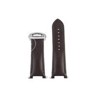 VDFNGFD Kompatibel mit Cartier Pasha Wgpa0019 Wgpa0026 W2pa0014 Rindsleder-Uhrenarmband for Herren und Damen, konkaves Ende, 17 19 21 mm Lederarmband(B Brown-Silver,19-12mm Notch)