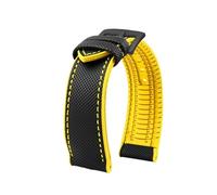VDFNGFD Kompatibel mit Casio PROTREK-Uhrenarmband PRG-600/PRG-650 PRW-6600 GA2200/2300-Serie Nylon + Gummi-Sport-Gummiarmband 24 mm Uhrenarmband(Black-yellow-A)