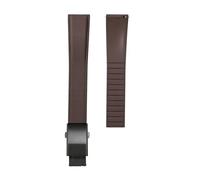 VDFNGFD Kompatibel mit FKM-Gummi-Uhrenarmband 20 mm, 21, 22, perfektes flaches Ende, universeller Schnellverschluss(Deep Brown02,21mm)