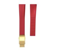 VDFNGFD Kompatibel mit FKM-Gummi-Uhrenarmband 20 mm, 21, 22, perfektes flaches Ende, universeller Schnellverschluss(Red03,21mm)