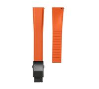 VDFNGFD Kompatibel mit FKM-Gummi-Uhrenarmband 20 mm, 21, 22, perfektes flaches Ende, universeller Schnellverschluss(Orange02,20mm)