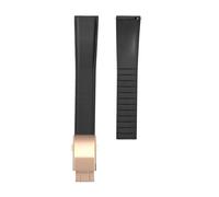 VDFNGFD Kompatibel mit FKM-Gummi-Uhrenarmband 20 mm, 21, 22, perfektes flaches Ende, universeller Schnellverschluss(Black04,22mm)