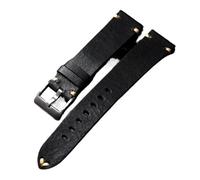 VDFNGFD Kompatibel mit handgefertigtem Lederarmband in Altbraun und Schwarz, 18 20 22 mm, weiches Vintage-Armband for Herren, erste Schicht Rindslederarmband(Brack,19mm)