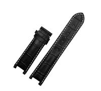 VDFNGFD Kompatibel mit Lederarmband 20 x 11 mm, 20 x 12 mm, 22 x 13 mm. Kompatibel mit GC Guess Car-tier PASHA W3108/HPI004 Uhrenarmband mit Schmetterlingsschnalle.(Black WH-no buckle,22mm-13mm)