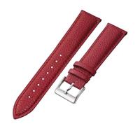 VDFNGFD Kompatibel mit Lederuhrenarmbändern 14 mm, 16 mm, 18 mm, 20 mm, 22 mm, 24 mm. Uhrenarmband, kompatibel mit Uhrenarmbändern for Männer und Frauen.(Red-S,18mm)