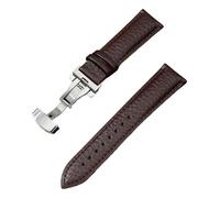 VDFNGFD Kompatibel mit Litschi-Maserungsarmband, 18/20/22 mm, Uhrenzubehör, weiches Leder-Armbanduhrarmband Schmetterlingsschnalle(Brown,18mm)