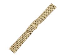 VDFNGFD Kompatibel mit massiven Edelstahl-Uhrenarmbändern (10-24 mm Breite), Ersatzarmbänder for Damen und Herren, Zubehör 6019#(Gold,19mm)