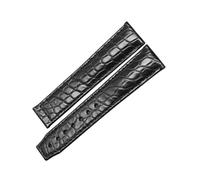 VDFNGFD Kompatibel mit MAURICE LACROIX MASTERPIECE MP6347 PONTOS ALLIGATOR-UHRENARMBAND(BLACK,24mm)