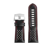 VDFNGFD Kompatibel mit Omega Speedmaster 311 Dark Side Of The Moon Apollo 8, 44,25 mm Zifferblatt, schwarzes und gelbes Lederarmband, 21 Herrenarmband(Black Red-silvery)