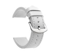 VDFNGFD Kompatibel mit SAMCO Uhrenarmbändern: Sportliches Vintage-Lederarmband Edelstahlschließe (18 mm, 20, 22, 24 mm)(White Silver,22mm)