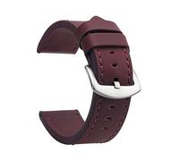 VDFNGFD Kompatibel mit SAMCO Uhrenarmbändern: Sportliches Vintage-Lederarmband Edelstahlschließe (18 mm, 20, 22, 24 mm)(Bronze Silver,20mm)