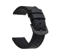 VDFNGFD Kompatibel mit SAMCO Uhrenarmbändern: Sportliches Vintage-Lederarmband Edelstahlschließe (18 mm, 20, 22, 24 mm)(Black,18mm)