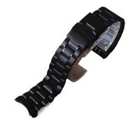 VDFNGFD Kompatibel mit Seiko Citizen Casio Edelstahlarmband gebogenem Ende for Herren, 18 mm, 20, 22, 24, klassische Schnallenuhr(Black,20mm)