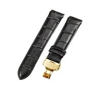 VDFNGFD Kompatibel mit Tissot Couturier T035 Herren-Uhrenarmband 1853 T035627 T035617 T035407 Arc Mouth Belt Leder-Uhrenarmband 22 mm 23 24(Black-Golden-B1,23mm)