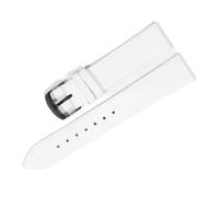 VDFNGFD Kompatibel mit Uhrenarmbändern aus Kalbsleder, 12 mm, 14, 16, 18, 20, 22, silberner Dornschließe(White-BK,16mm)