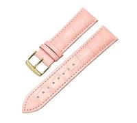 VDFNGFD Kompatibel mit Uhrenarmband aus Leder mit goldener Schnalle, modisches Ersatzarmband in Schwarz und Braun, 7 Farben erhältlich, 12/14/16/17/1/19/20/21/22/24 mm(Pink,22mm)