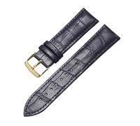 VDFNGFD Kompatibel mit Uhrenarmband aus Leder mit goldener Schnalle, modisches Ersatzarmband in Schwarz und Braun, 7 Farben erhältlich, 12/14/16/17/1/19/20/21/22/24 mm(Blue,24mm)