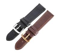 VDFNGFD Kompatibel mit weichem Lederarmband for Armbanduhren, Ersatzarmband, Schwarz/Kaffee, 12-22 mm(Black,16)