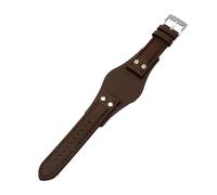 VDFNGFD Lederarmband 22mm Armband mit Matte kompatibel Fossil CH2891 CH3051 CH2564 CH2565 Uhrenarmband Handgefertigtes Herrenarmband(Brown silver buckle)