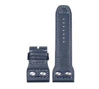 VDFNGFD Lederarmband kompatibel mit IWC Big Pilot Mark 18 Portugieser Schaffhausen Willow Nail Strap 20 mm 21 22 Uhr(Blue no clasp,22mm)