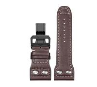 VDFNGFD Lederarmband kompatibel mit IWC Big Pilot Mark 18 Portugieser Schaffhausen Willow Nail Strap 20 mm 21 22 Uhr(Brown black clasp,21mm)
