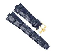 VDFNGFD Lederarmband kompatibel mit Vacheron Constantin OVERSEAS Serie 4500V 5500V P47040 Edelstahl-Schnalle Uhrenarmband 25 * 8MM(Blue-gold)