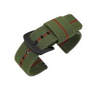 VDFNGFD Nylon-Uhrenarmband 18 mm 20 22 24, kompatibel mit Armee-Webarmbändern, elastisches Armband Schnellverschluss, Herren-Sportarmbänder(ArmyGreen-Red-BK,22mm)