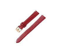 VDFNGFD Schmale Uhrenarmbänder aus Eidechsenleder, 8 mm, 10, 12, 14, 16, kompatibel mit Damen-Uhrenarmbändern(Red-rose,12mm)
