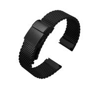 VDFNGFD Uhrenarmband aus Edelstahl 316L, kompatibel mit Omega IWC Breitling Citizen Seiko Tissot Smart Strap 19 mm 20 21 22 Milanese Mesh Woven(Black Strap,22mm)