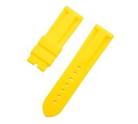 VDFNGFD Universal Zubehör 22mm 24mm Tauchen Staub-freies Silikon Armband Kompatibel Mit Panerai Strap Gewürze Tissot(Yellow,22MM_SILVER ROUND BUCKLE)