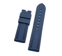 VDFNGFD Universal Zubehör 22mm 24mm Tauchen Staub-freies Silikon Armband Kompatibel Mit Panerai Strap Gewürze Tissot(Blue,24MM_BLACK ROUND BUCKLE)