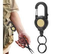 Veasbuu Robustes ausziehbares Schlüsselband | Schlüsselanhänger mit Karabinerhaken | Schlüsselband für Männer mit Edelstahlseil | Für Outdoor, Camping, Bergsteigen, Klettern, Angeln und Wandern