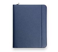 Vebon® Schreibmappe A4 London mit Laptopfach & Reißverschluss, Blau