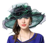 VECRY Damen Kirche Derby Kleid Fascinator Braut Mütze Britischer Tee Party Hochzeit Sonnenhüte (42b-Grün)