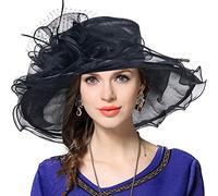 VECRY Damen Kirche Derby Kleid Fascinator Braut Mütze Britischer Tee Party Hochzeit Sonnenhüte (Schwarz)