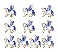 Veemoon 10 Stück Bunte Legierung Einhorn Charme Anhänger Selbstgemacht Schmuckherstellung Zubehör für Halsketten Armbänder Schlüsselanhänger