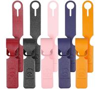 Veemoon 10 Stück Leichte Gepäckanhänger aus Pu Leder Wiederverwendbare Reiseanhänger mit Namenskarte Buntes Reisegepäck Zubehör für Koffer und Handgepäck