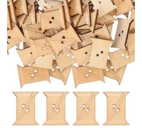 Veemoon 100 Stück Holz Garnwickelbretter 24x19mm Selbstgemacht Stickgarn Organizer mit Glatter Oberfläche Aufbewahrungskarten für Kreuzstich Nähen und Bastelarbeiten