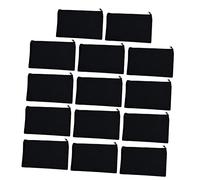 Veemoon 14 Stück DIY Canvas Federmäppchen Leere Kosmetiktaschen mit Reißverschluss für Kreative Aufbewahrung Schwarz für Schule und Reisen