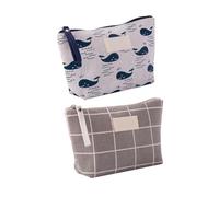 Veemoon 2 Stück Bedruckte Kosmetiktaschen Aus Segeltuch Kompakte Make up Aufbewahrungstasche Für Reisen Und Outdoor Mit Reißverschluss