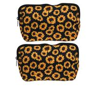 Veemoon 2 Stück Kosmetiktaschen Organizer für Damen mit Reißverschluss Kompakt und Leicht aus Gummi Blumenmuster Design für Reise und Outdoor Gebrauch