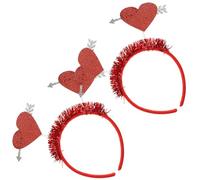 Veemoon 2 Stück-pack Herzförmige Party Haarbänder aus Filz Rotes Valentinstag Stirnband für Festtags Kopfschmuck und Mottopartys
