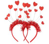 Veemoon 2 Stück Rotes Herz Stirnband Teiliges für Valentinstag Hochzeiten und Partys Handgefertigte Haaraccessoires für Erwachsene Romantisches Design Langlebig und Sicher